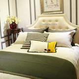 定制高档美式简约多件套家居装饰床品别墅样板房素绿色床品含芯