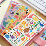 28包邮 日本动物贴纸 单张装 纸质装饰相册手帐创意小贴画