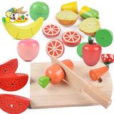 热卖木制磁性蔬菜切切看过家家幼儿童切水果玩具宝宝益智男女孩切