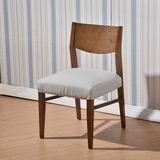 牧豪实木餐椅餐厅椅座椅休闲座椅子布面椅 简约现代 咖啡厅布餐椅