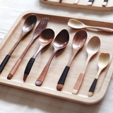日式创意缠线原木勺子叉子饭勺咖啡勺汤勺茶勺 出口木质餐具zakka