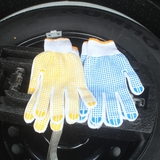 汽车维修保养pvc点胶手套 汽车更换备胎用品点珠防滑手套颜色随机