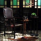欧式实木餐椅美式书椅法式带扶手餐椅休闲椅新古典椅子设计师家具
