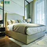 新古典后现代皮床1.5米1.8米单双人床皮艺软床婚床样板房家具定制