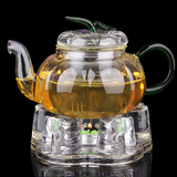 茶具心形水晶玻璃底座花茶壶玻璃壶加热器耐热蜡烛暖茶器全国包邮