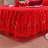 特价结婚庆大红色单件蕾丝床裙席梦思夏季床罩笠单床头罩1.8 2米