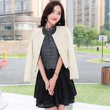 2016春女装韩版修身长袖连衣裙短裙小西装外套披肩两件套装FZ-02