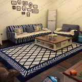 地中海蓝色地毯现代欧式客厅茶几地毯卧室床边大地毯满铺地毯定制