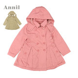 安奈儿女童装冬季款 正品 加绒里双层风衣外套大衣AG445468