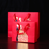 批发手提袋结婚喜糖盒子创意婚庆喜糖袋婚礼喜糖包装回礼糖盒纸盒