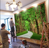 美阁大型壁画墙纸  客厅电视背景墙壁纸 卧室简约风景树林壁画