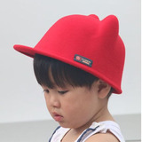 秋冬季韩版儿童毛呢帽可爱猫耳朵马术帽复古英伦亲子男女宝宝帽子