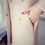 魔衣宝贝2015秋季新款女式韩版中长款外翻领风衣英伦开衫长袖外套