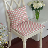 沃米兔美式复古红色格子布艺凳子垫海绵垫餐椅垫坐垫可拆洗可定制