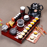 润金茶具 四合一茶具套装带电磁炉紫砂陶瓷茶具套装木制茶盘包邮