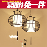 现代新中式吊灯客厅灯鸟笼灯吊灯铁艺餐厅过道创意个性吊灯布艺灯