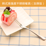 韩国创意不锈钢长柄勺子水果小叉子环保办公室咖啡搅拌勺长汤勺