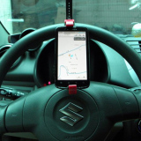 汽车方向盘免提GPS导航固定支架 车载遮阳板后视镜手机座通用包邮
