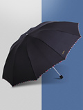 天堂伞男款格纹拼接超大加固拒水折叠晴雨伞-三折伞