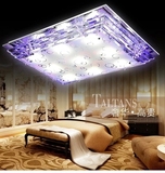 包邮超亮LED水晶吸顶灯现代简约大气遥控长方形客厅卧室餐厅灯具