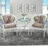 欧式实木圈椅卧室茶几三件套休闲阳台桌椅组合时尚单人沙发围椅子