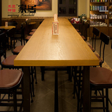 美式乡村实木饭桌办公桌酒吧桌酒店桌餐厅餐桌组合星巴克咖啡桌椅