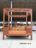 中式古典描花架子床四柱床实木明清仿古双人大床花梨木雕花拔步床