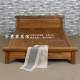 老榆木双人床性中式卧室家具全实木禅意双人床北京厂家直销可定制