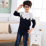 2015韩版新款实拍有模特普通毛线针织衫常规儿童B类男童毛衣