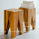 简约时尚现代矮凳 创意个性椅 设计师实木凳子 茶几 纯木边桌边几