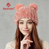 kenmont冬季帽子女韩国毛绒帽 韩版可爱毛线帽 兔毛球冬天护耳帽