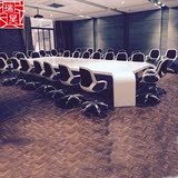 高档2.4米椭圆形会议桌办公桌油漆实木简约现代办公家具上海包邮