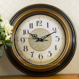 外贸美式钟表客厅大号创意艺术复古欧式古典静音挂钟工艺个性壁钟