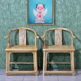 圈椅新中式实木椅子【优山美地】新古典老榆木风化圈椅餐椅休闲椅