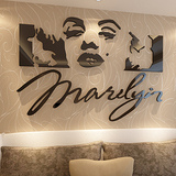 玛丽莲梦露人物创意3D水晶亚克力客厅电视背景墙沙发墙装饰墙贴