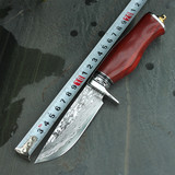 日本进口大马士革钢直刀户外生存专用刀猎刀收藏多用刀手工刀小刀