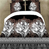 床上用品四件套油画欧美风大版3D玫瑰百合古典图案四件套异国风情