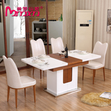 伸缩折叠钢化玻璃餐桌椅组合小户型6人4人现代简约烤漆长储物饭桌