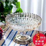 欧式简约家居玻璃水果盘茶几餐桌创意摆件装饰桌面器皿现代工艺品