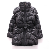 JST冬季2015新款女童外套中长款长袖收腰中大童童装棉衣Y9295