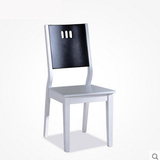 雅阁 现代简约时尚实木椅子黑白色烤漆餐桌椅组合餐桌配套餐椅