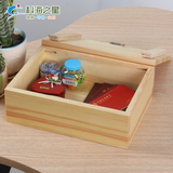 实木带锁收纳盒 可定制长方形小木盒子 小箱子 复古储物盒