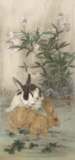 国画动物画宣纸微喷印刷复制品美术学习包邮李尤俊-兔子