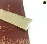 具刻度尺金属尺子便携式复古手工纯铜铜尺子加厚纯黄铜制品测量工
