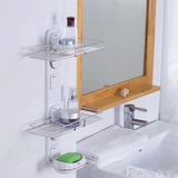 嘉宝DIY吸盘置物架套装 双层置物架香皂盒组合 卫生间浴室角架