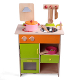 木制厨房套装灶台玩具 大号过家家切切儿童做饭小厨房 煤气灶玩具