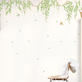 大型藤蔓秋绿叶 可移除玻璃双面可见贴花 客厅卧室玄关走廊墙贴纸