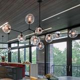 北欧创意个性分子玻璃球树枝吊灯后现代简约客餐厅别墅泡泡球灯具