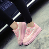 春季新款休闲运动鞋韩版厚底松糕学生女单鞋板鞋粉色旅游鞋跑步鞋