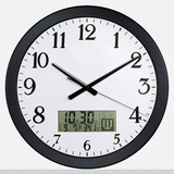 包邮45CM超大客厅静音挂钟中国风农历温度石英钟简约创意电子钟表